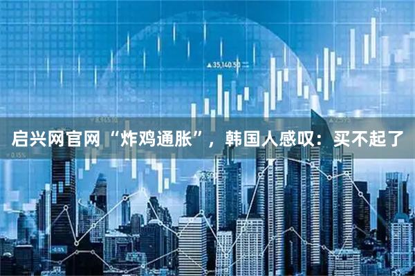 启兴网官网 “炸鸡通胀”，韩国人感叹：买不起了